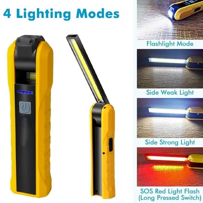 Lampe de travail COB Portable, lampe de poche magnétique, Charge USB, lampe de poche pour voiture, l