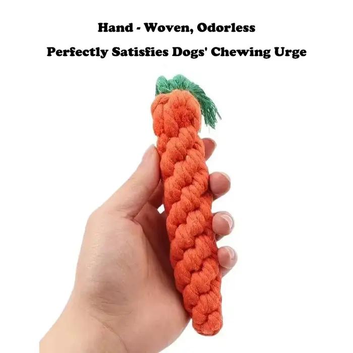 Jouets pour chiens en forme de carotte avec nœud en corde