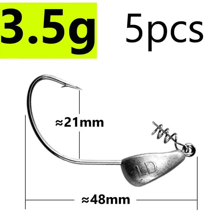 Hameçons de pêche à tête vissée en acier à haute teneur en carbone pour réservoirs et étangs variétés de poids et couleurs pour pêcheurs professionnels et amateurs