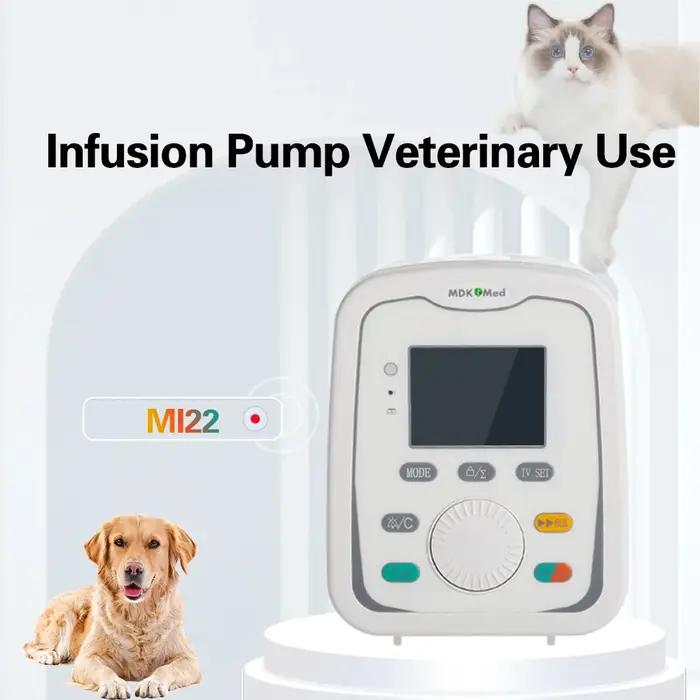 Pompe à perfusion IV à double usage (humain et vétérinaire) MI22, équipement de perfusion portable précis avec écran LCD et rappel en temps réel