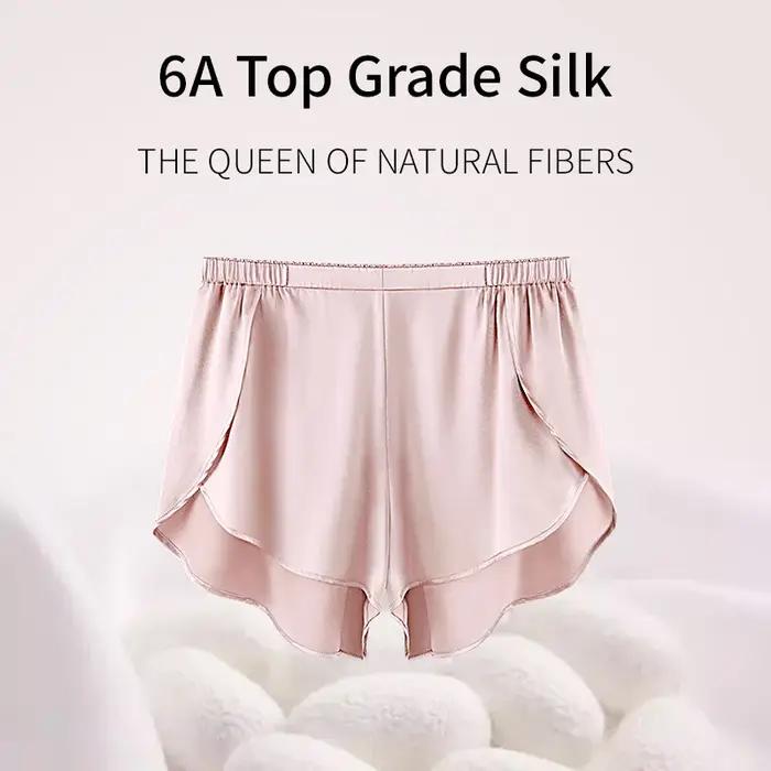 Shorts en soie de mûrier pour femmes élégants bas de nuit doux et confortables pour l'été occasions spéciales