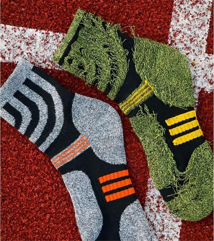 Chaussettes anti-ampoules hiver terry homme sport running cyclisme camping