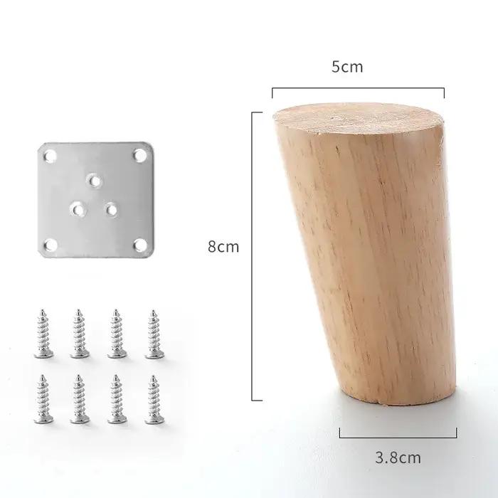 Pieds de meuble en bois massif cône incliné hauteur 10-30cm pour table sofa bed coffre armoire chaise pieds de rechange en pente 4 pièces occasions spéciales décoration intérieure