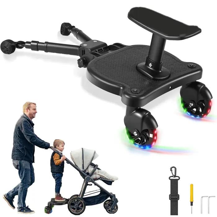 Universal Stroller Board Standing with Detachable Seat Pedal & 360 ° Wheel Kids Ride