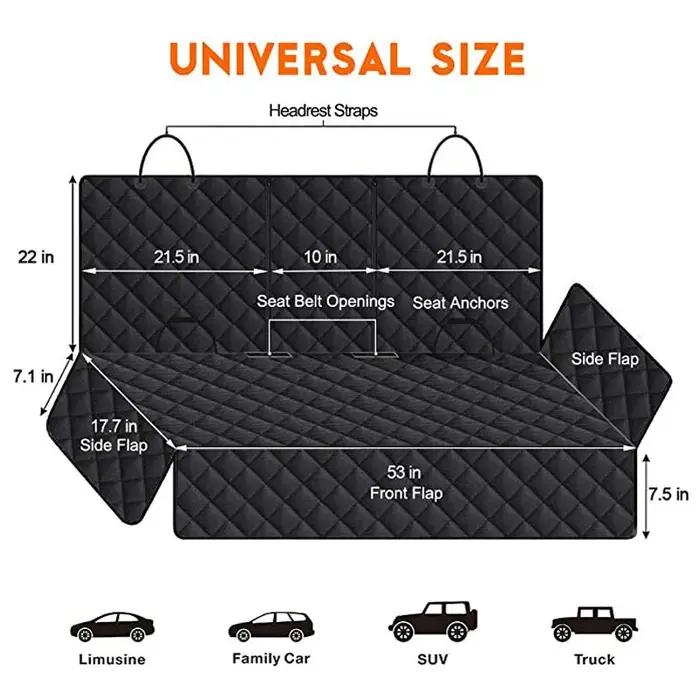 Housse de siège de chien de voiture pour siège arrière, imperméable, tapis de protection de siège arrière pour animaux de compagnie, antidérapant, support de sécurité universel pour chiens de sortie