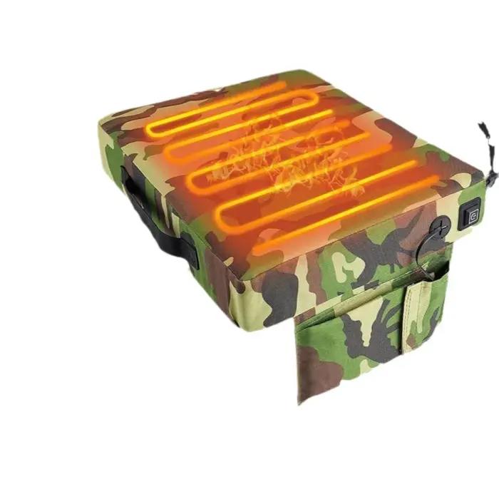 Coussin de siège chauffant camouflage pour champs de sport