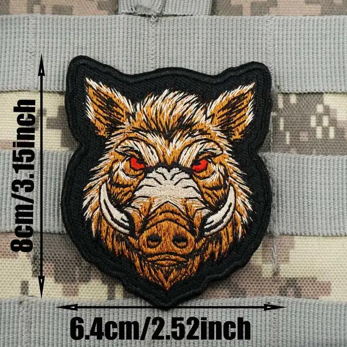 Patch brodé tactique d'extérieur motif sanglier pour vêtements