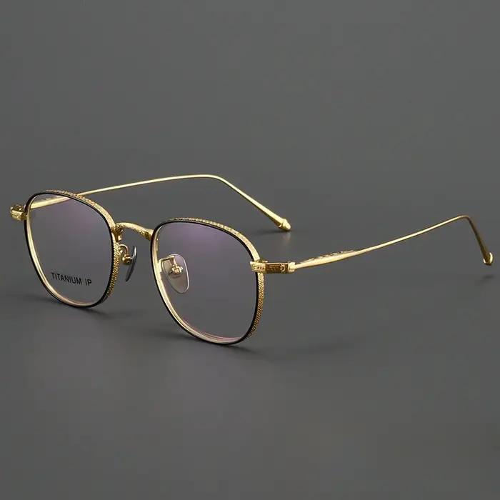 Lunettes rétro carrées en titane pur pour femmes et hommes, accessoires optiques ultralégers, certifiées CE, disponibles en plusieurs couleurs, boîte d'emballage incluse