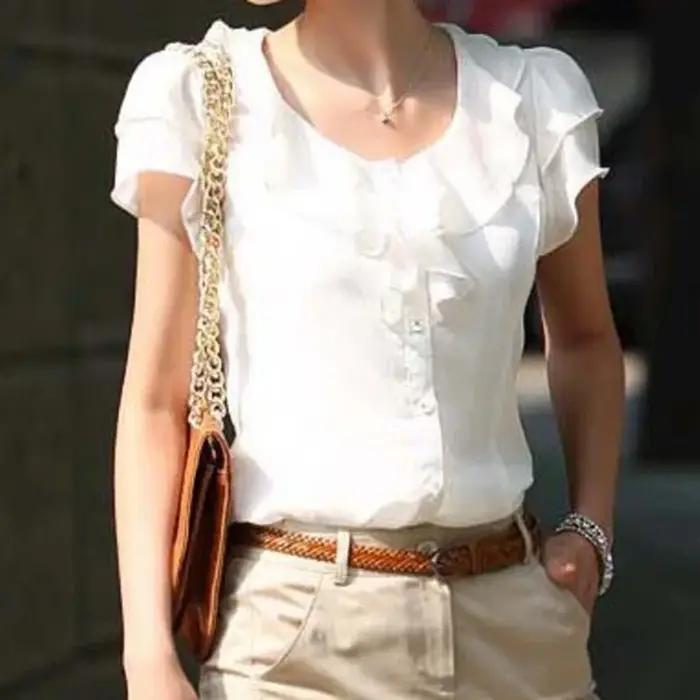 Mode coréenne femmes chemises chemise blanche