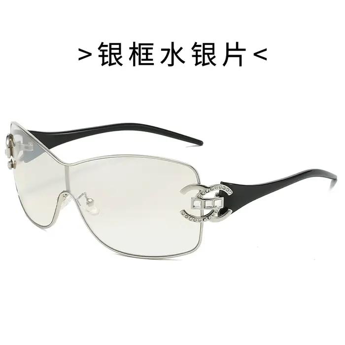 Lunettes de soleil de luxe surdimensionnées en diamant