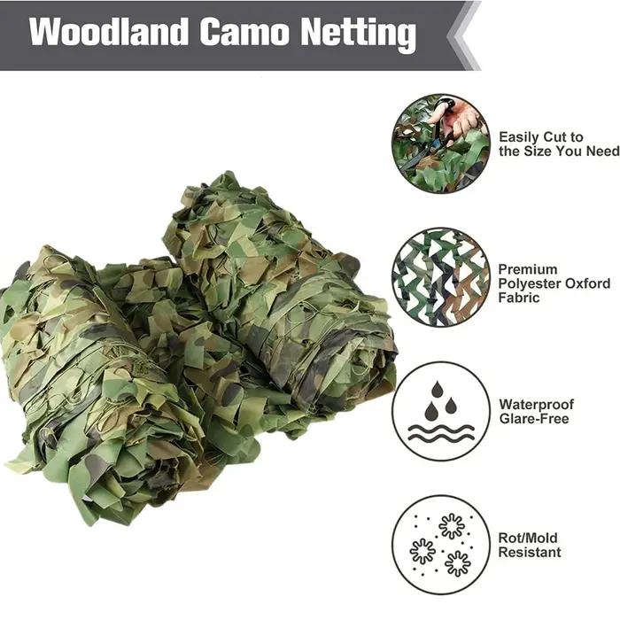 Filets de Camouflage de chasse 3M x 5M/4M x 6M, filet de Camouflage d'entraînement en forêt, couvertures de voiture, protection solaire, abri solaire de Camping, tissu de confidentialité