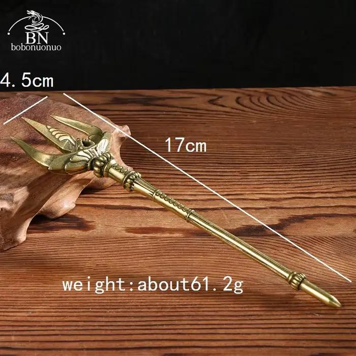 Couteau à thé Trident en cuivre, ornements de bureau, Figurines miniatures en laiton Vintage, décora