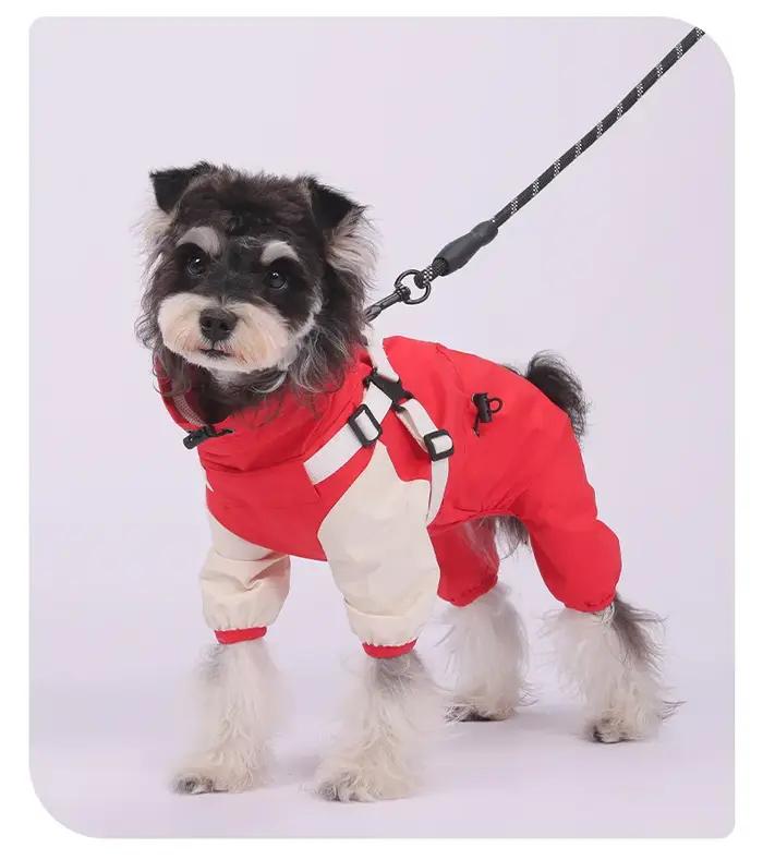Imperméable pour chien, Poncho de pluie imperméable avec capuche, veste de pluie réglable hautement