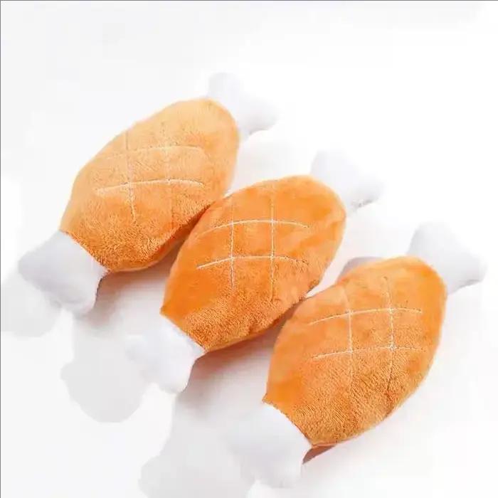 Jouet en peluche couineur en forme de jambe de poulet pour chiens et chats de petites, moyennes et grandes tailles pour jouer et se divertir occuper et entretenir l'attention des animaux de compagnie occasions spéciales