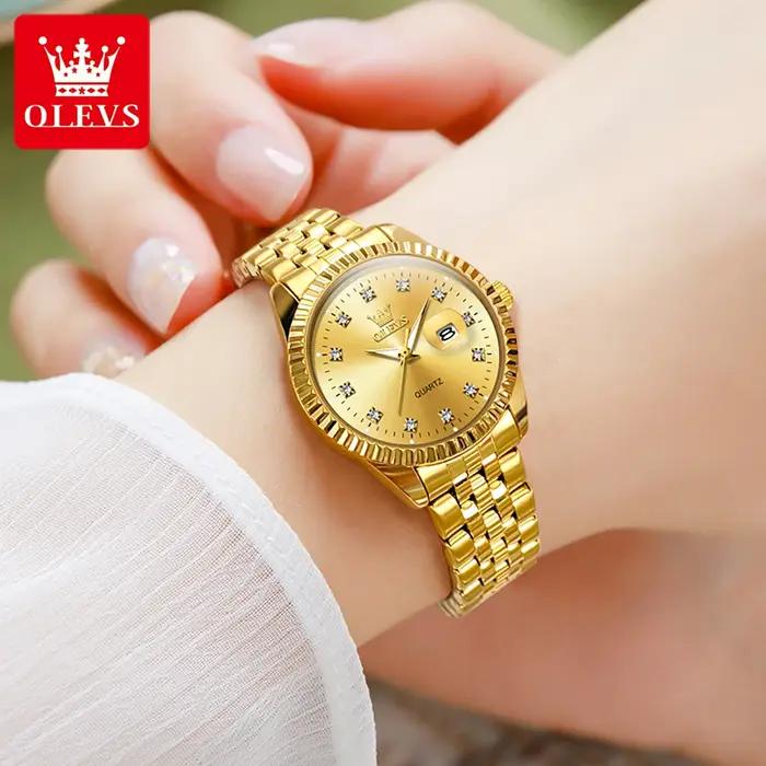 Montre quartz femme OLEVS luxe marque top bracelet acier élégante étanche lumineuse soirée cadeau chic