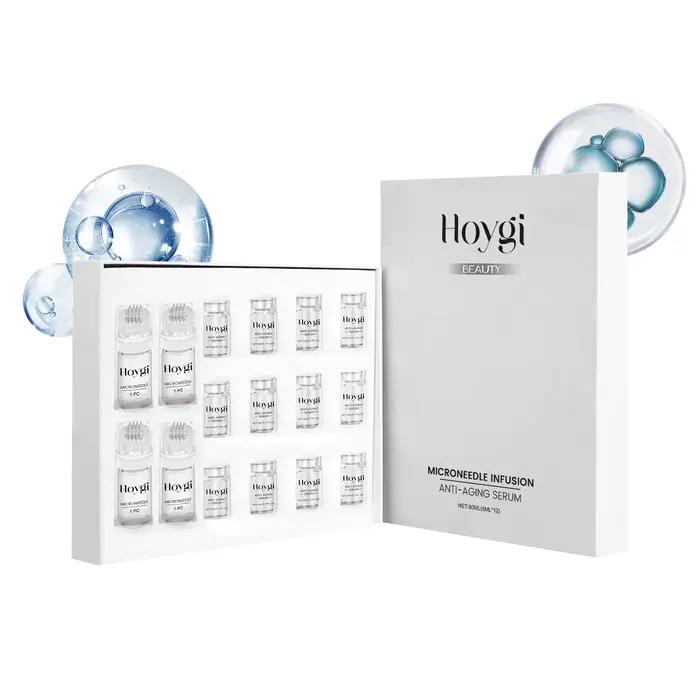 Kit Sérum Raffermissant Visage avec Rouleau Microneedle Anti-Âge, Essence Hydratante et Lissante pou