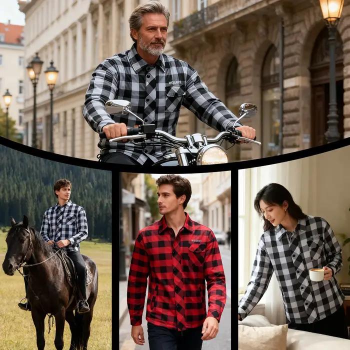 Veste à carreaux unisexe WOSAWE pour motocross