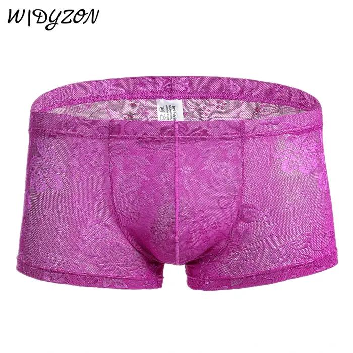 Wizzon – Boxer en dentelle pour homme, sous-vêtement respirant et doux