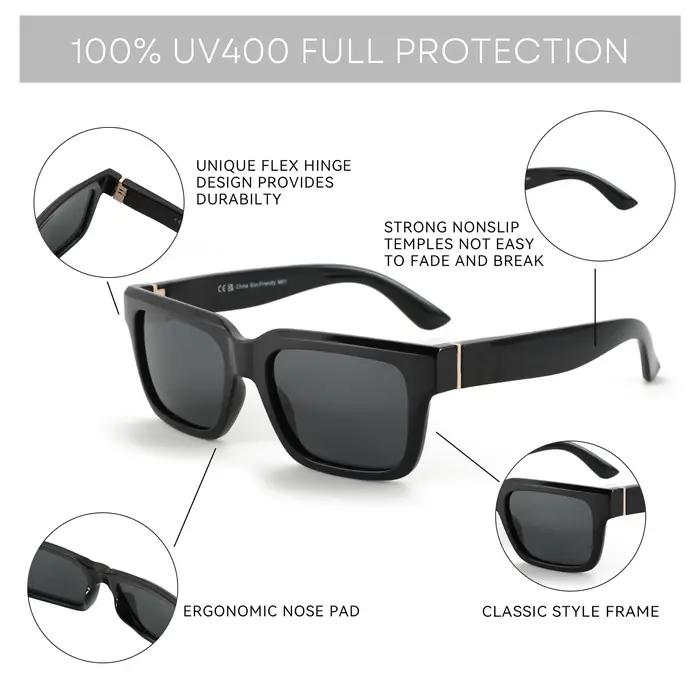 ZENOTTIC-Lunettes de soleil rectangulaires polarisées pour hommes et femmes, protection UV400, lunet