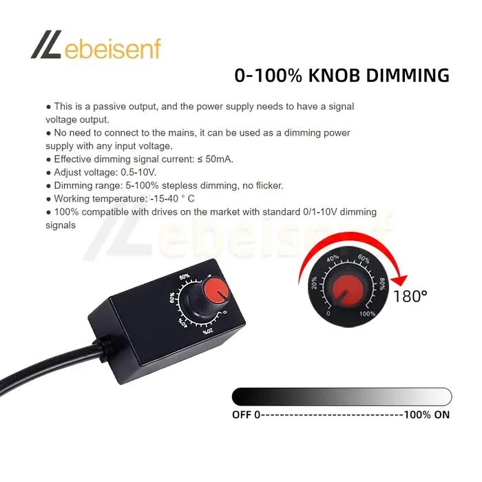 Mini variateur à bouton DC 0-10V 1-10V, interrupteur marche/arrêt 0-100%, potentiomètre électronique