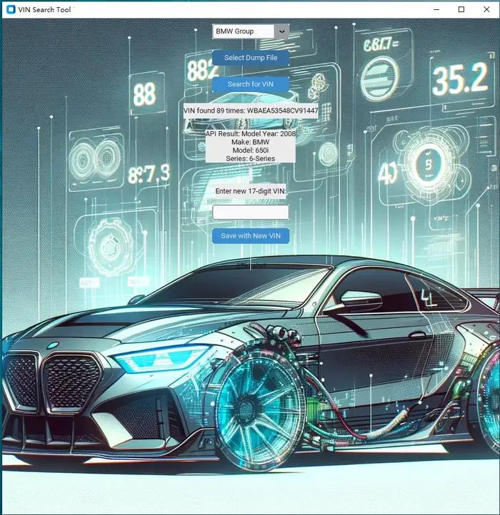 Outil de recherche VIN pour logiciel de changement de numéro VIN de voiture Via fichier de réglage de puce ECU pour BMW pour JLR pour Mazda... Prise en charge de nombreuses marques de voitures
