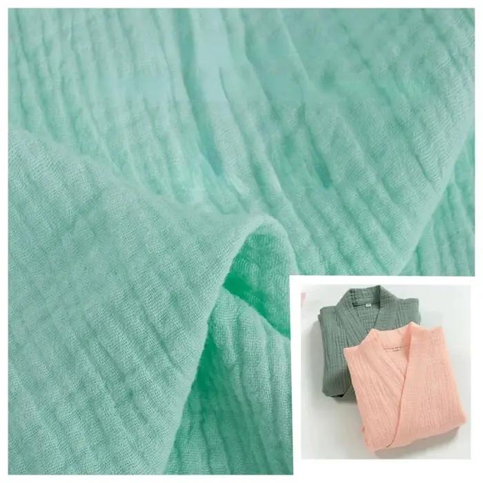 Tissu en gaze double couche de coton, doux et confortable, matière en pur coton, printemps-été, pour robe, tissu au mètre, DIY