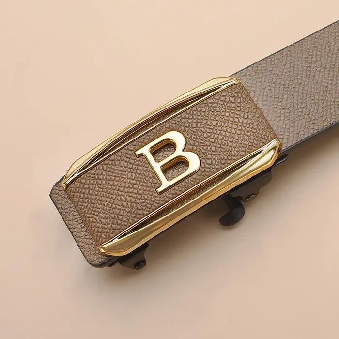 La nouvelle boucle sans dents boucle automatique ceinture hommes style décontracté affaires tout-mat