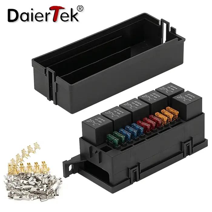 DaierTek 12V Auto 11 voies fusible relais boîte bloc avec 5 broches relais et fusibles pour automobi