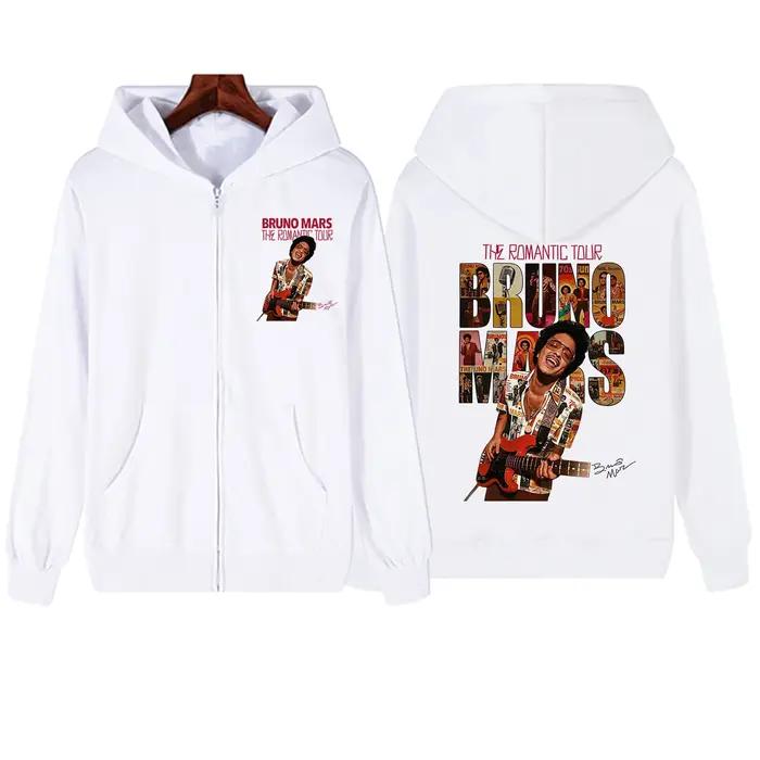 Bruno Mars The Romantic Tour 2026 Sweat-shirt à capuche zippé pour homme et femme