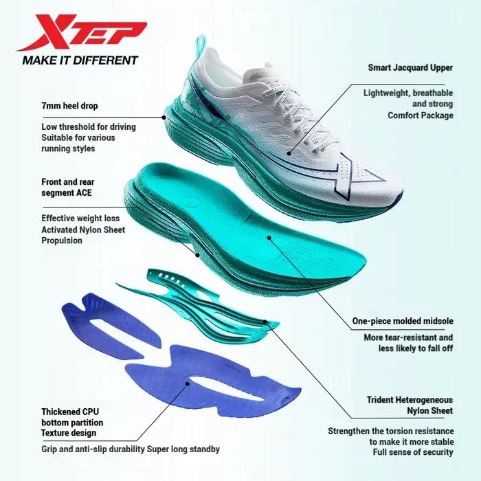 Xtep une pièce modèle 3.0 hommes chaussures de course 2025 printemps confortable stabilité coussin r