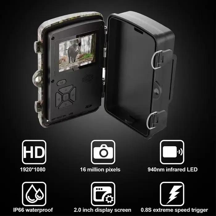 Caméras de chasse 16MP 1080P avec vision nocturne infrarouge 940nm, caméra étanche pour la surveillance et le repérage de la faune sauvage