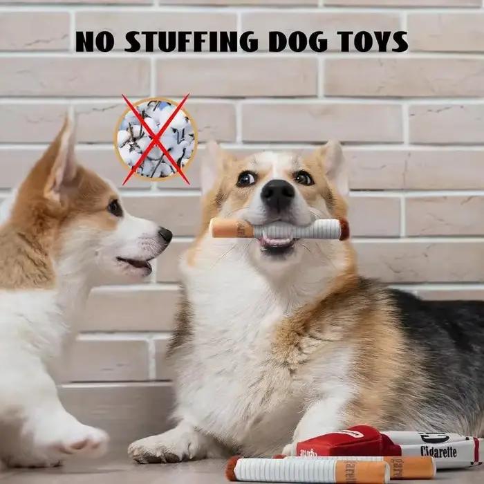 Jouet interactif en peluche conception cigarette créative pour chiens de petite à moyenne taille jouer divertir occasions spéciales
