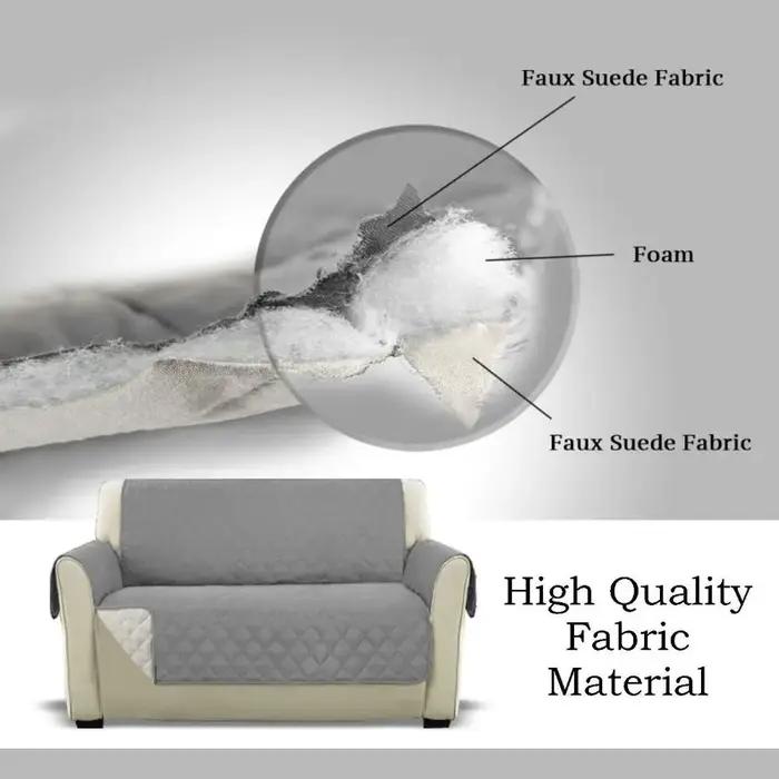 Housse de canapé matelassée anti-usure en polyester blanc corail grenat pour canapé deux places automne hiver confortable durable