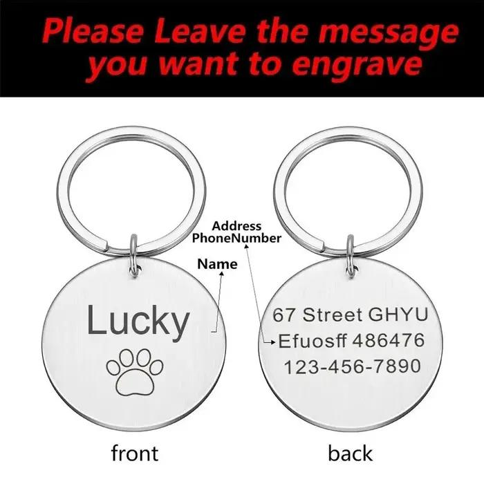 KIYUE étiquette d'identification nom personnalisé Anti-perte gravé enregistrement Tel chat chiot