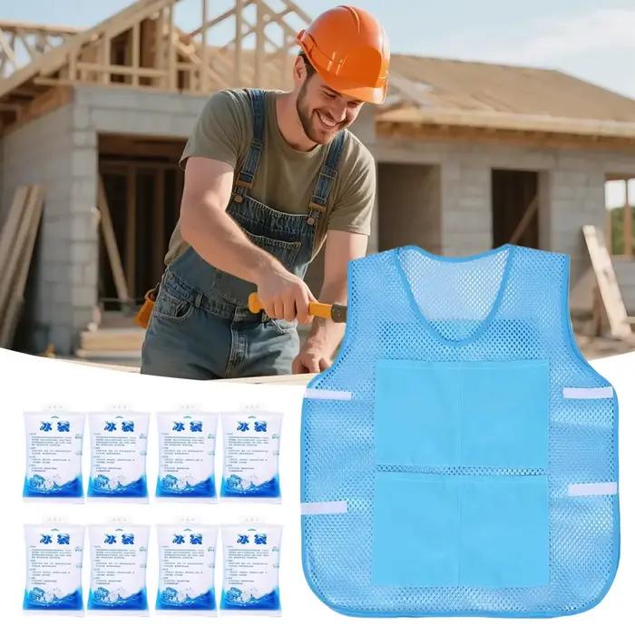 Gilet rafraîchissant, vêtement de refroidissement corporel avec 8 pochettes de glace