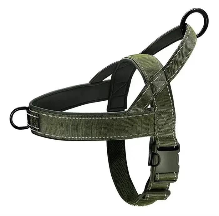 Harnais tactique anti-traction pour chien de grande race : Gilet robuste avec bande réfléchissante