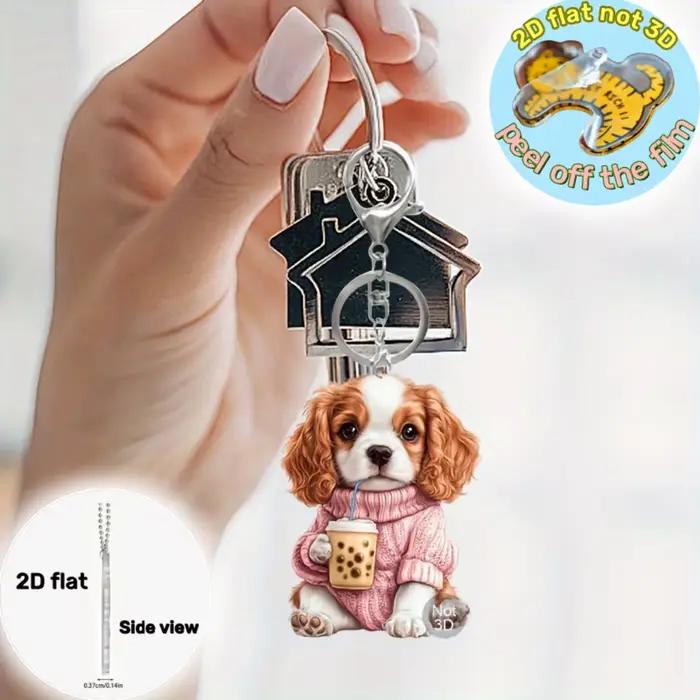 Porte-clés pendentif Cavalier King Charles épagneul
