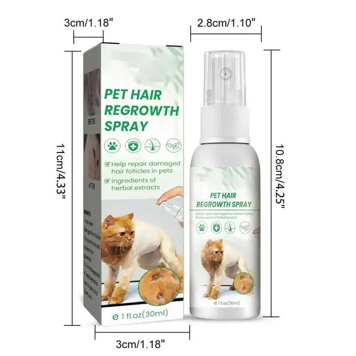 Spray réconfortant et apaisant pour la repousse des poils d'animaux