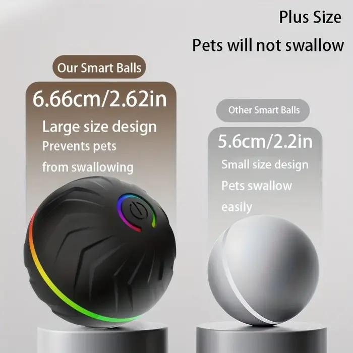 Balle taquine intelligente pour chien, jouet interactif avec mouvements aléatoires et lumières colorées, longue durée de vie 4h, pour tous les chiens de toutes tailles et races, idéal pour l'intérieur et l'extérieur