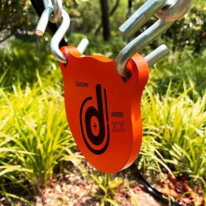 Cible de tir en acier AR500 avec revêtement haute visibilité - Ensemble d'accessoires en option pour l'entraînement en extérieur et la chasse