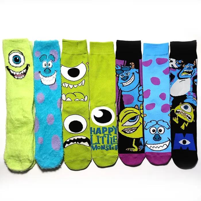 Chaussettes chasse décontractées motifs cartoon couple originales fun longues crew