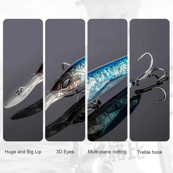18 cm 90g Wobbler leurre de pêche grand manivelle vairon pêche bar à la traîne appât artificiel broc