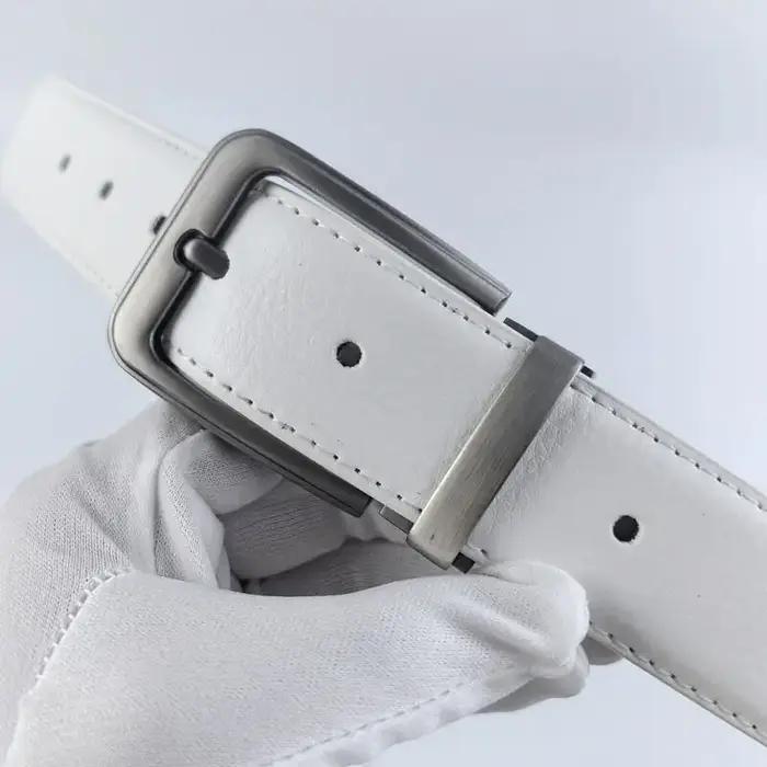 Version coréenne Golf ceinture en cuir blanc boucle ardillon pantalons pour jeunes ceinture décontra