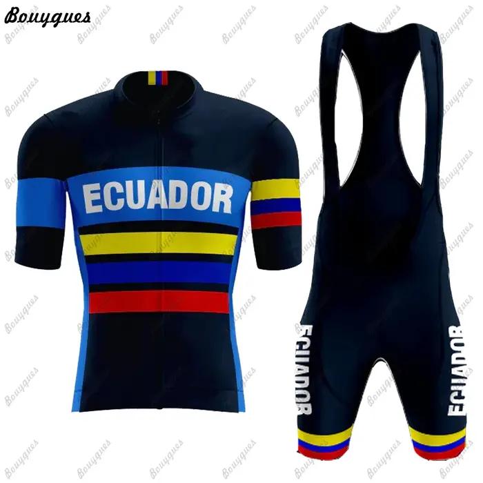 ECUADOR-Ensemble de maillot de cyclisme pour homme, vêtements de vélo VTT, uniforme de cyclisme, été