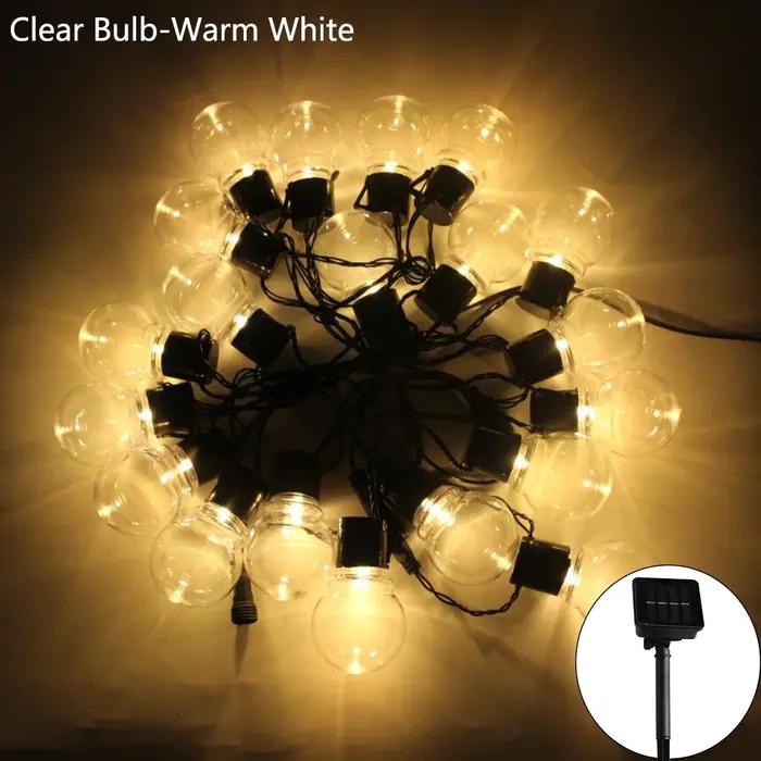 5/7/12M Led Globe solaire fée chaîne lumières guirlande de noël rue mariage ampoule lampes en plein air pour fête vacanc