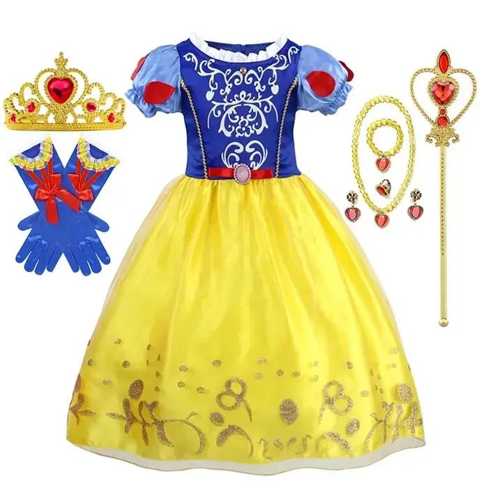 Robe de princesse pour filles, Costume d'halloween Disney Cosplay cendrillon blanche-neige aurore ra