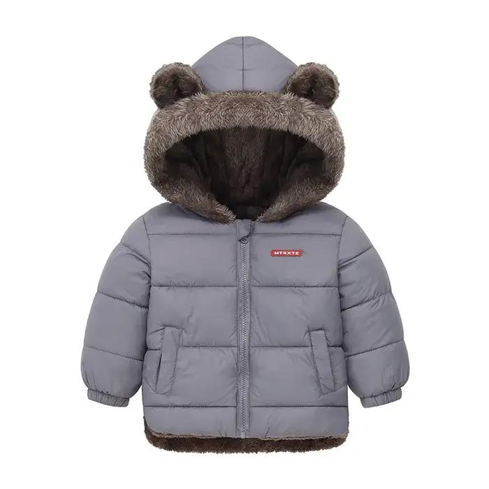 Bébé garçons filles veste à capuche vêtements d'extérieur en coton manteau polaire épais pour enfant