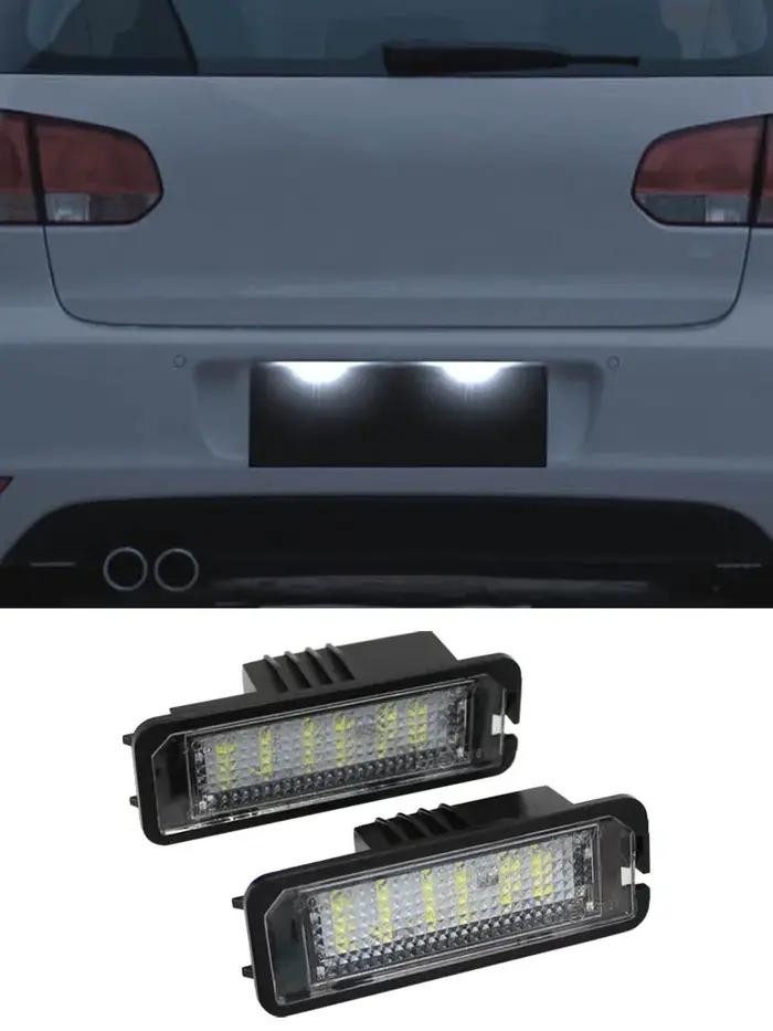 Pour VW Golf 4 5 6 7 MK4 MK7 Passat CC Polo Scirocco Leon Ibiza 2 pièces LED numéro plaque d'immatriculation lumières lampe