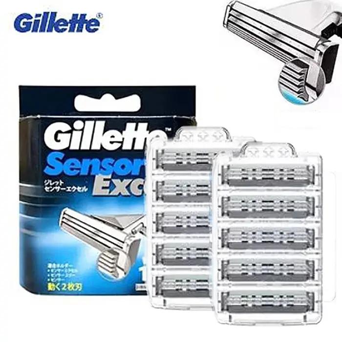 Gillette Sensor Excel lame de rasoir pour hommes remplacer les têtes rasage de barbe lames