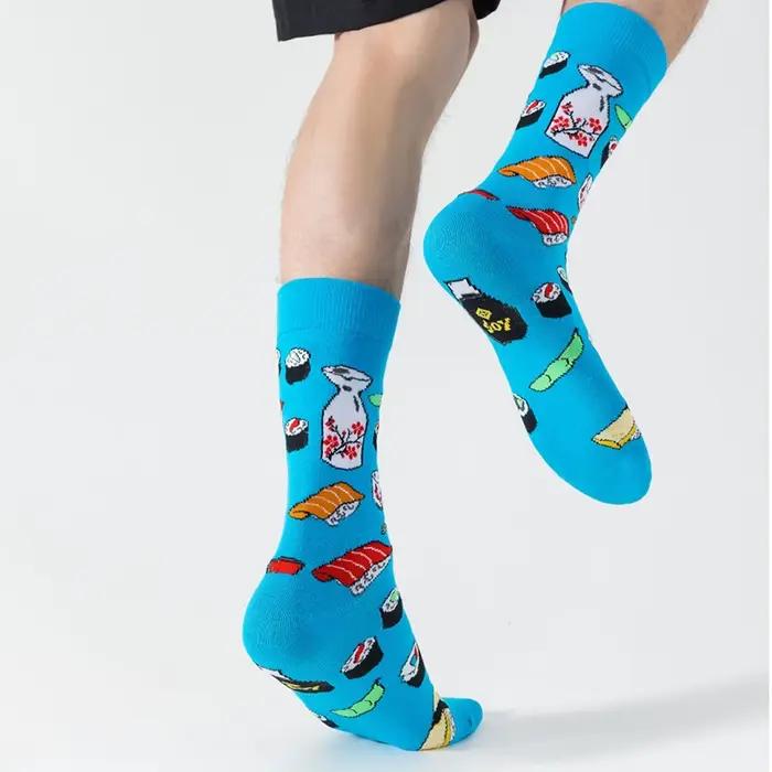 Chaussettes crew imprimées cuisine japonaise sushi - Originales et confortables pour amateurs de gastronomie